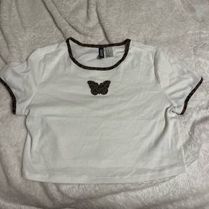 H&M butterfly crop top